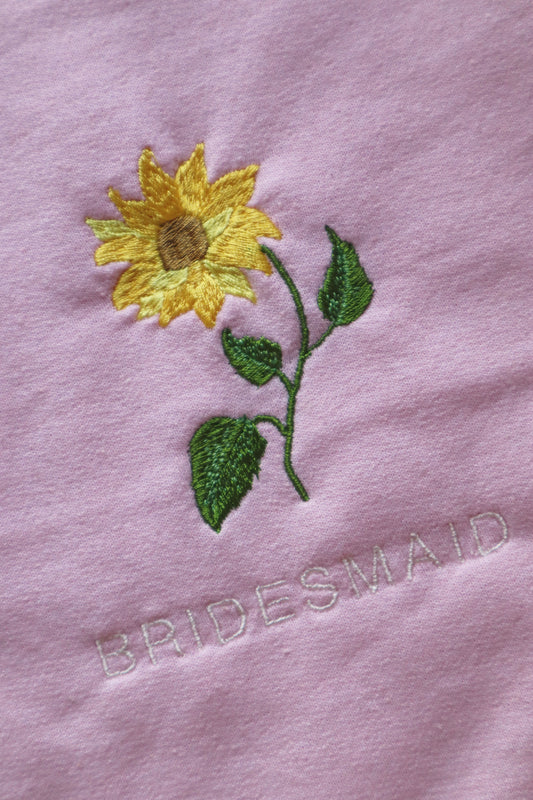 BRIDESMAID Sunflower Embroidered Sweatshirt