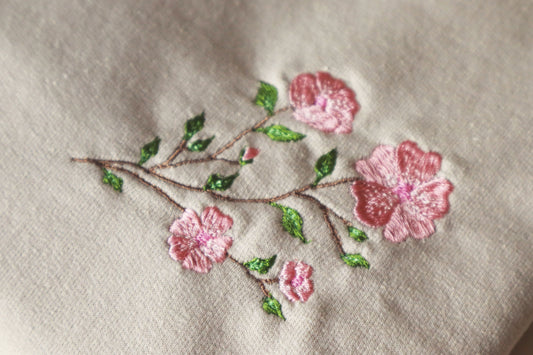 Cherry Blossom Embroidered Sweatshirt