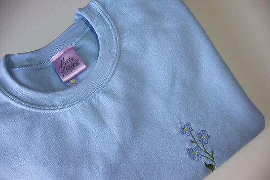 Forget-Me-Not  Embroidered Sweatshirt