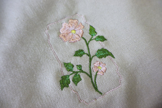 Pink Vintage Flower Embroidered Sweatshirt